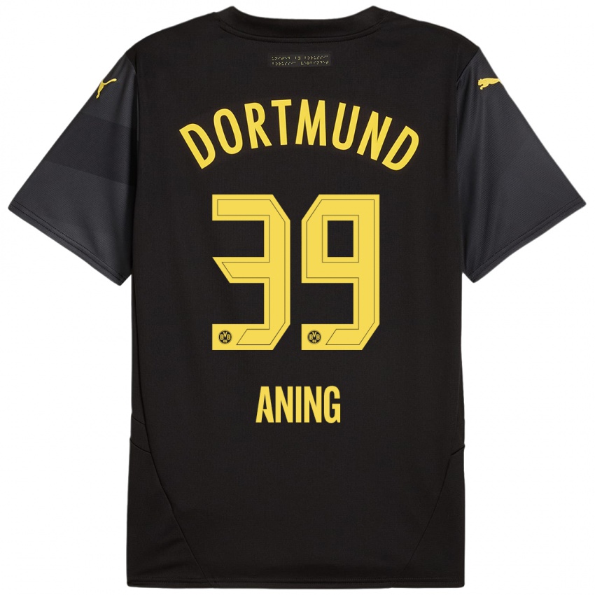 Kinder Prince Aning #39 Schwarz Gelb Auswärtstrikot Trikot 2024/25 T-Shirt Österreich