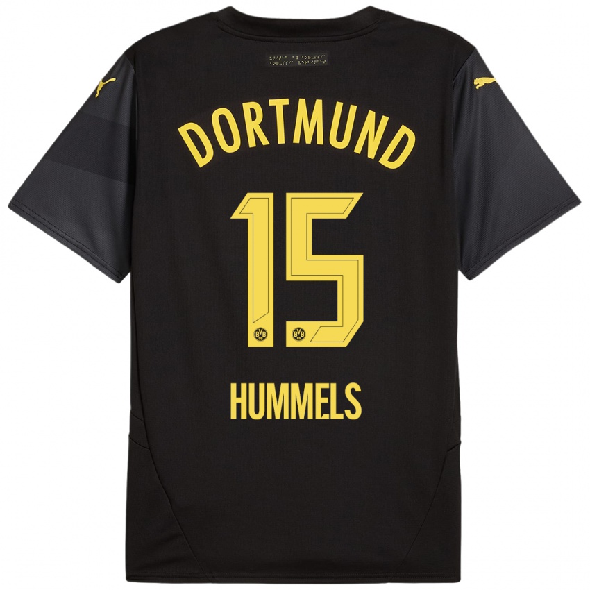 Kinder Mats Hummels #15 Schwarz Gelb Auswärtstrikot Trikot 2024/25 T-Shirt Österreich