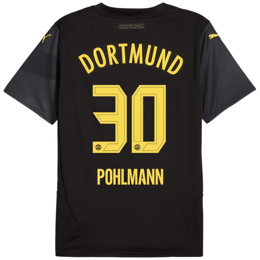 Kinder Ole Pohlmann #30 Schwarz Gelb Auswärtstrikot Trikot 2024/25 T-Shirt Österreich