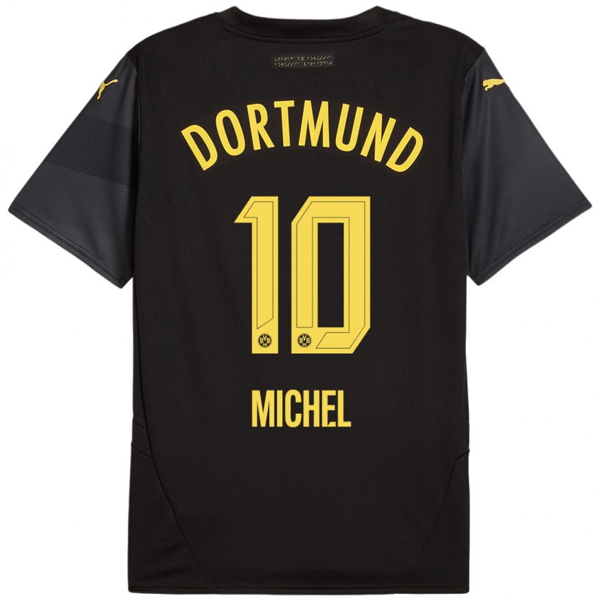 Kinder Falko Michel #10 Schwarz Gelb Auswärtstrikot Trikot 2024/25 T-Shirt Österreich