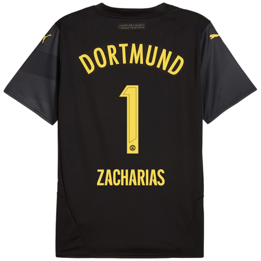 Kinder Marlon Zacharias #1 Schwarz Gelb Auswärtstrikot Trikot 2024/25 T-Shirt Österreich