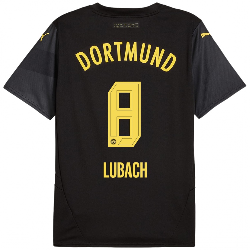 Kinder Rafael Lubach #8 Schwarz Gelb Auswärtstrikot Trikot 2024/25 T-Shirt Österreich