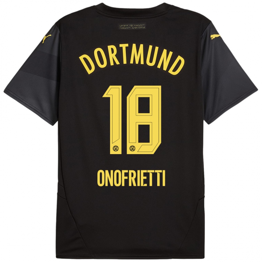 Kinder Vincenzo Onofrietti #18 Schwarz Gelb Auswärtstrikot Trikot 2024/25 T-Shirt Österreich