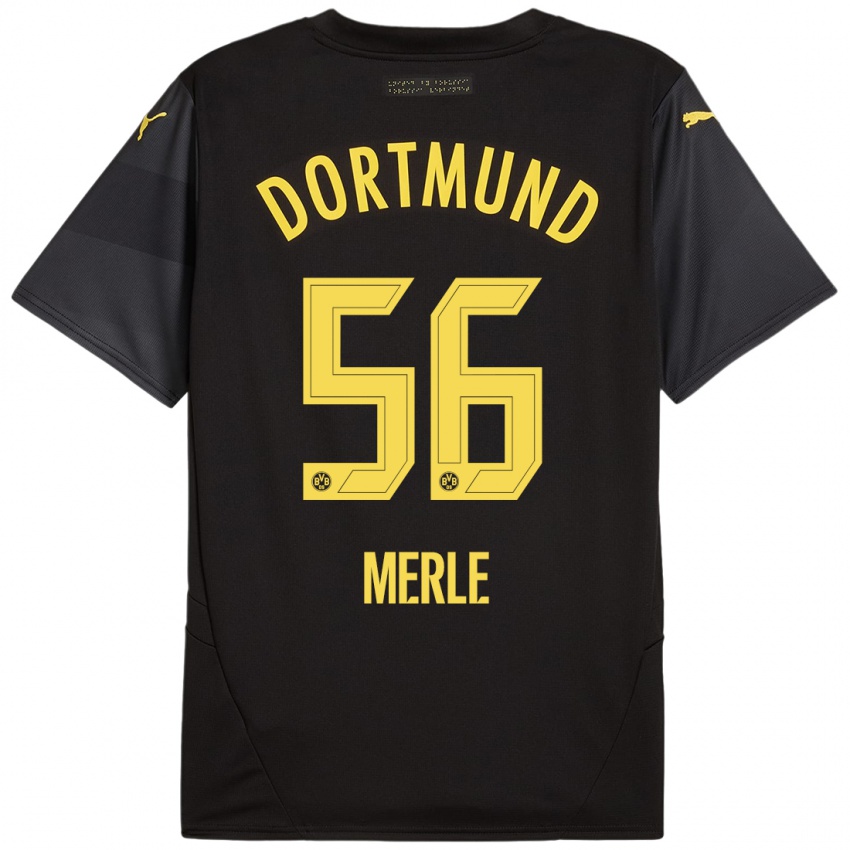 Kinder Albers Merle #56 Schwarz Gelb Auswärtstrikot Trikot 2024/25 T-Shirt Österreich