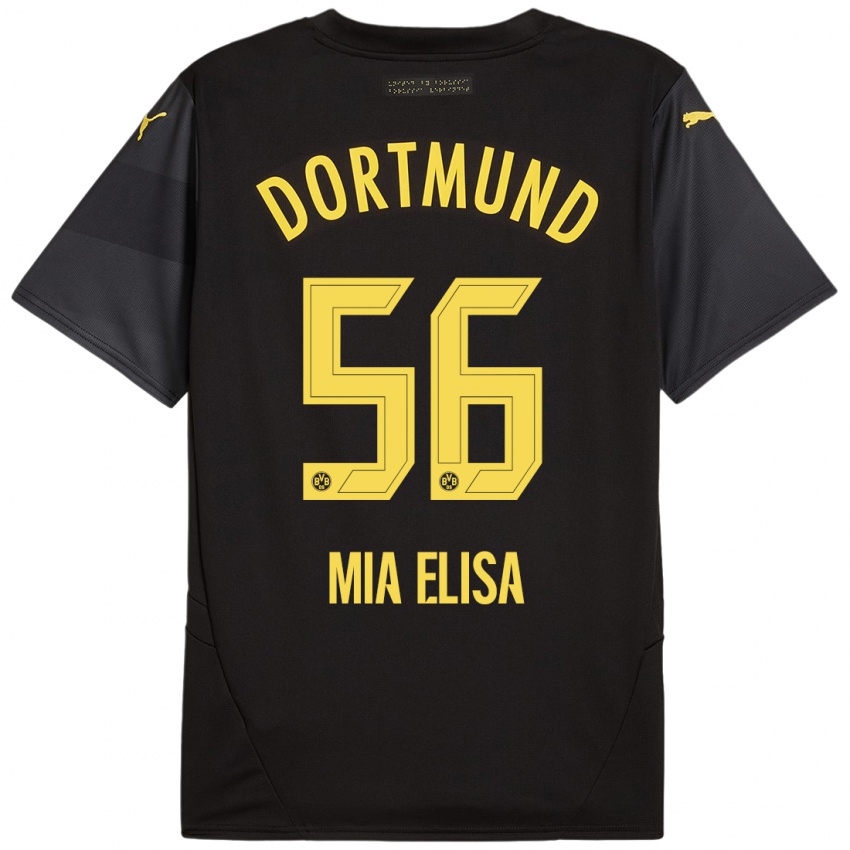 Kinder Bomnuter Mia Elisa #56 Schwarz Gelb Auswärtstrikot Trikot 2024/25 T-Shirt Österreich