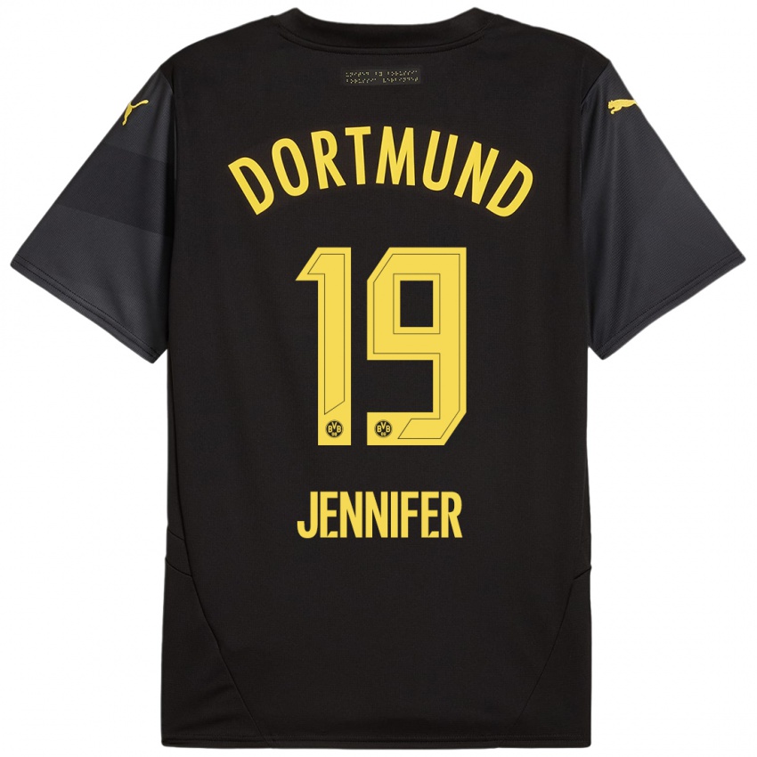 Kinder Gutierrez Bermejo Jennifer #19 Schwarz Gelb Auswärtstrikot Trikot 2024/25 T-Shirt Österreich