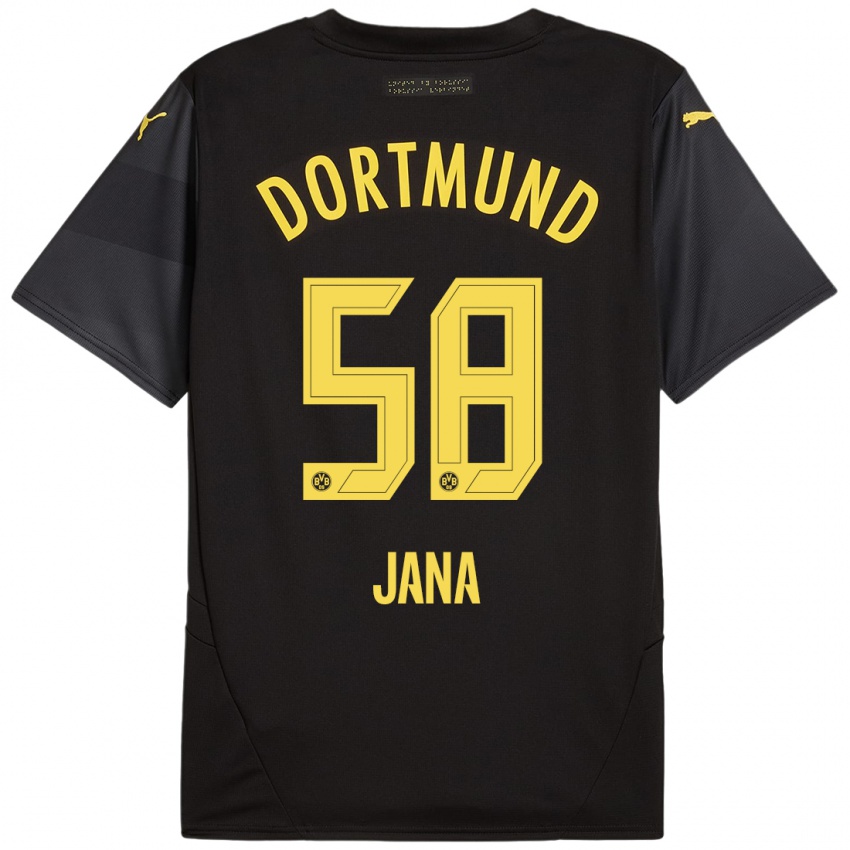 Kinder Nordberg Jana #58 Schwarz Gelb Auswärtstrikot Trikot 2024/25 T-Shirt Österreich