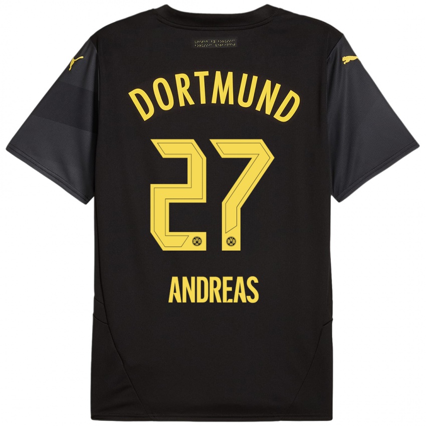 Kinder Kuno Andreas #27 Schwarz Gelb Auswärtstrikot Trikot 2024/25 T-Shirt Österreich