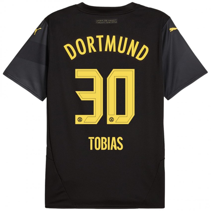 Kinder Vogt Tobias #30 Schwarz Gelb Auswärtstrikot Trikot 2024/25 T-Shirt Österreich