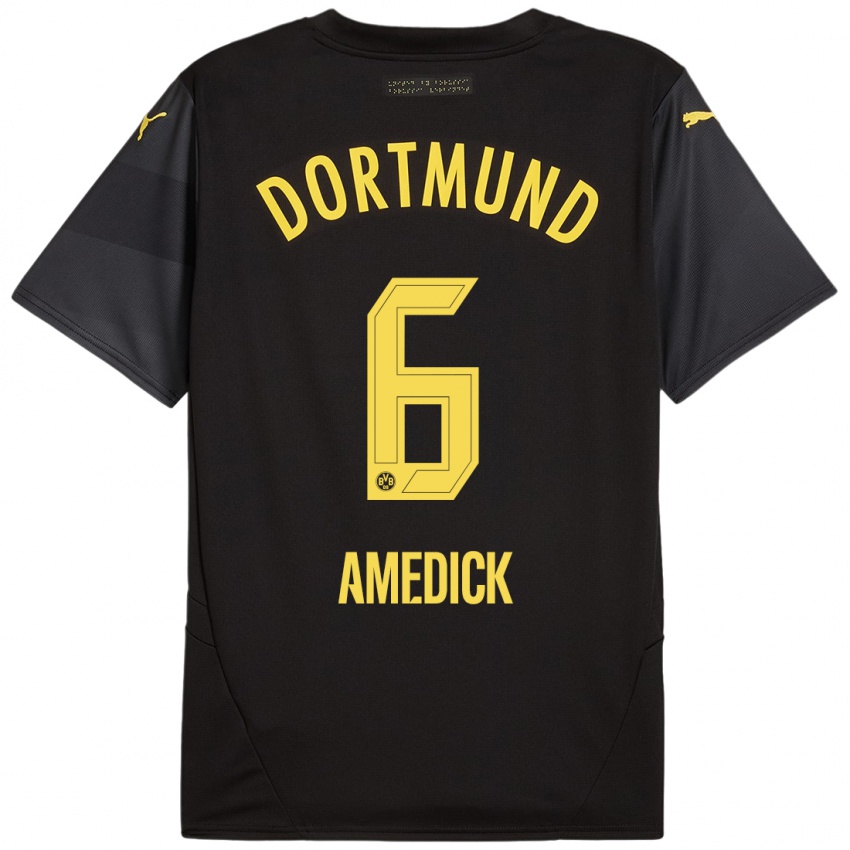 Kinder Maik Amedick #6 Schwarz Gelb Auswärtstrikot Trikot 2024/25 T-Shirt Österreich