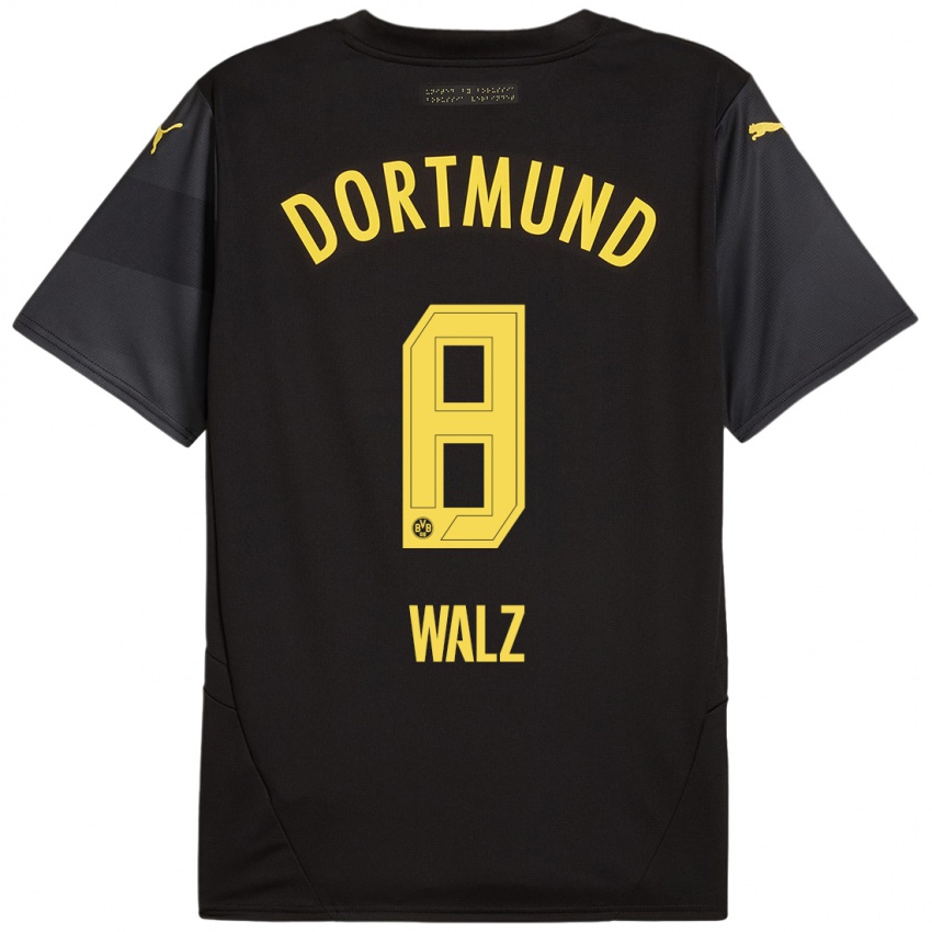 Kinder Vasco Walz #8 Schwarz Gelb Auswärtstrikot Trikot 2024/25 T-Shirt Österreich