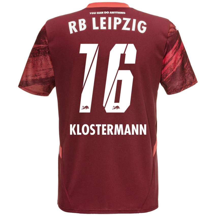 Kinder Lukas Klostermann #16 Burgunderrot Auswärtstrikot Trikot 2024/25 T-Shirt Österreich