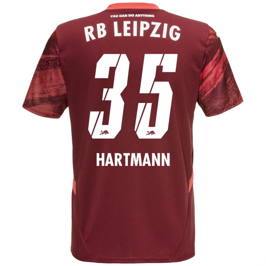 Kinder Fabrice Hartmann #35 Burgunderrot Auswärtstrikot Trikot 2024/25 T-Shirt Österreich