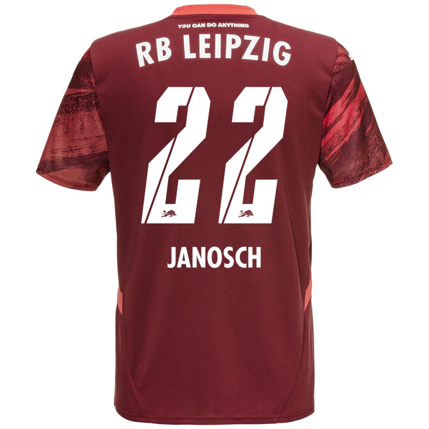 Kinder Luca Janosch #22 Burgunderrot Auswärtstrikot Trikot 2024/25 T-Shirt Österreich