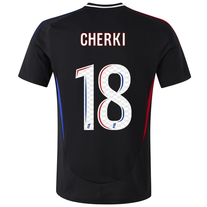 Kinder Rayan Cherki #18 Schwarz Auswärtstrikot Trikot 2024/25 T-Shirt Österreich