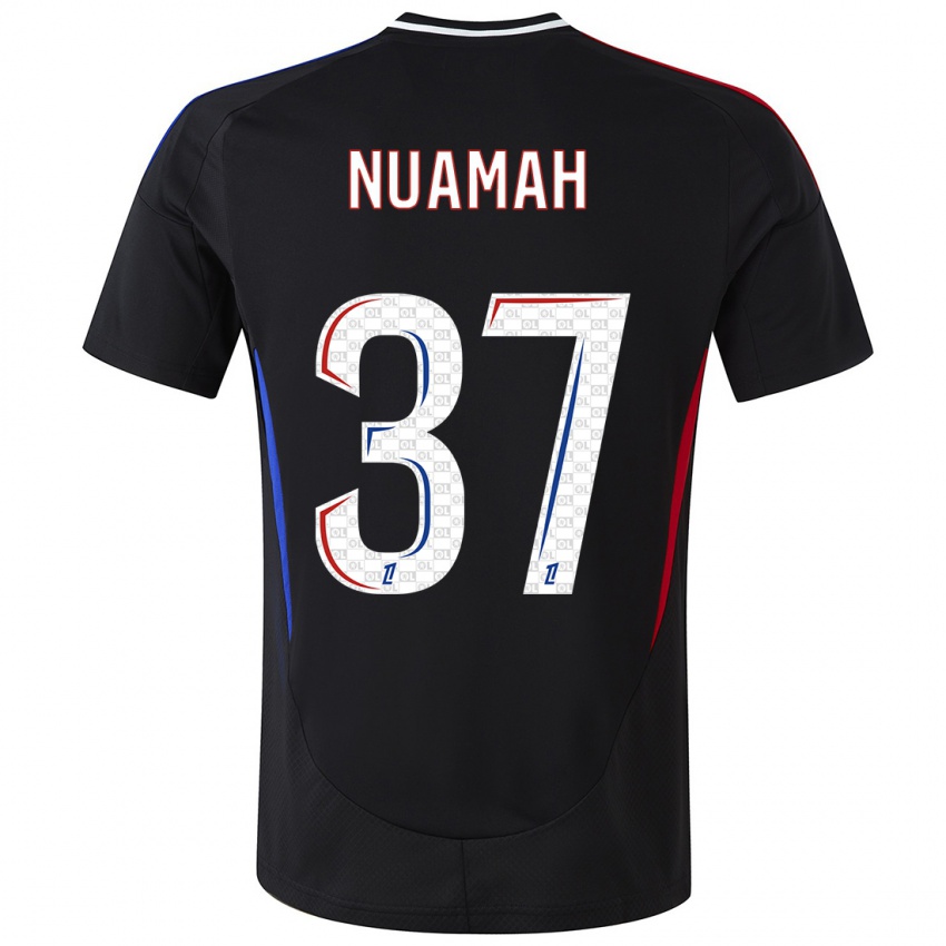 Kinder Ernest Nuamah #37 Schwarz Auswärtstrikot Trikot 2024/25 T-Shirt Österreich