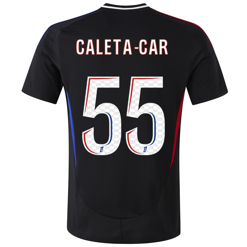 Kinder Duje Caleta-Car #55 Schwarz Auswärtstrikot Trikot 2024/25 T-Shirt Österreich