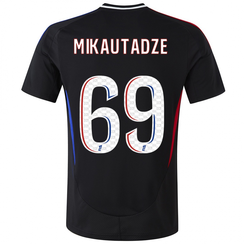 Kinder Georges Mikautadze #69 Schwarz Auswärtstrikot Trikot 2024/25 T-Shirt Österreich