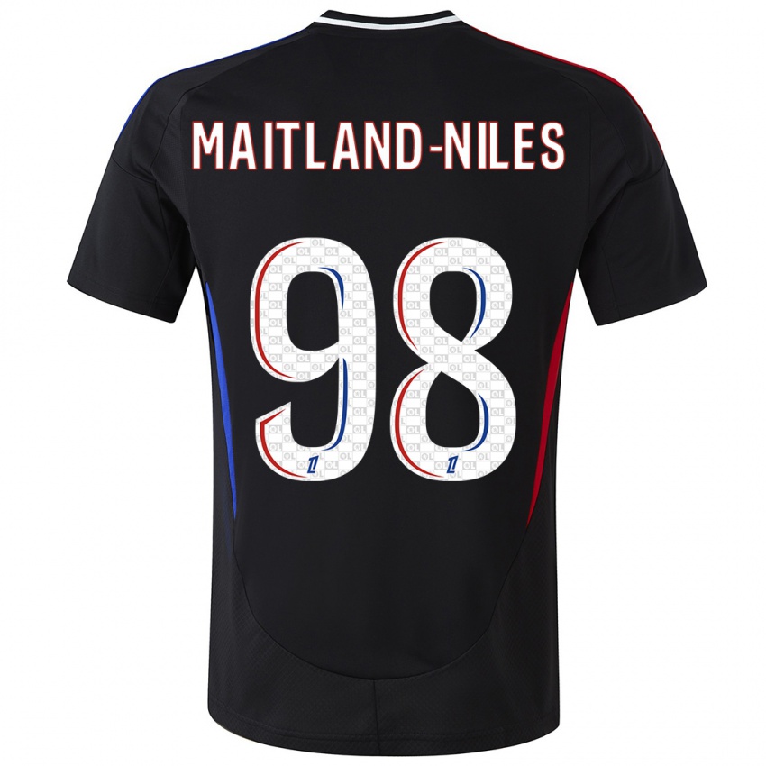 Kinder Ainsley Maitland-Niles #98 Schwarz Auswärtstrikot Trikot 2024/25 T-Shirt Österreich