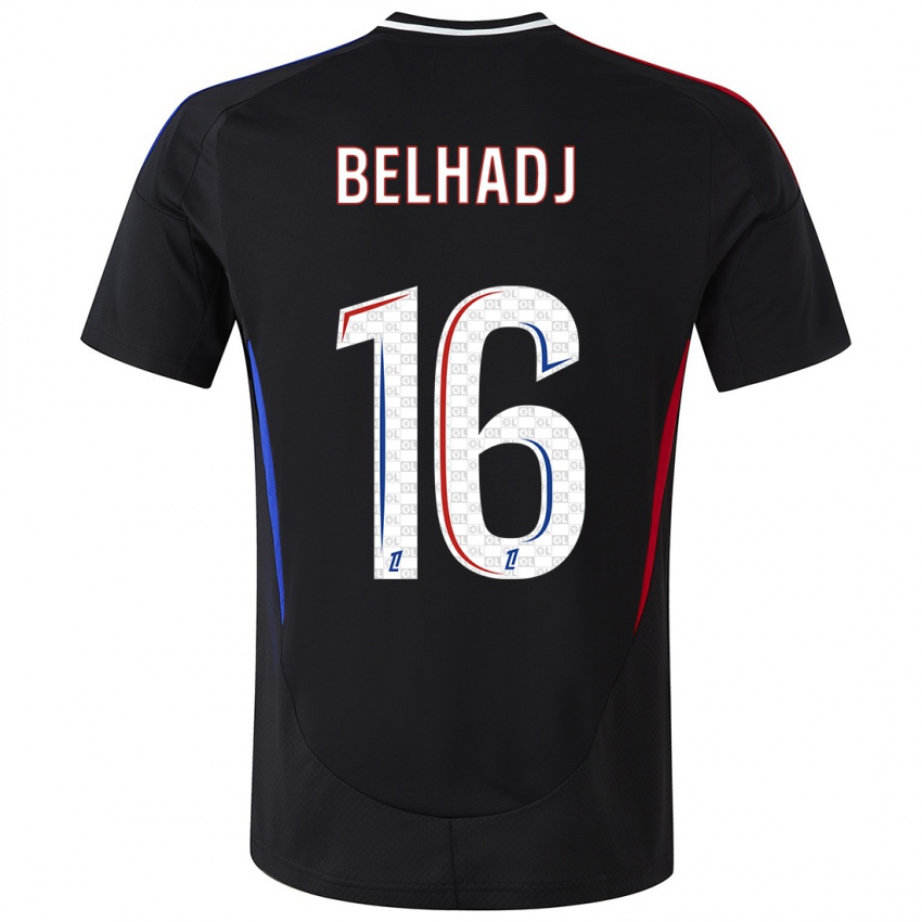 Kinder Féerine Belhadj #16 Schwarz Auswärtstrikot Trikot 2024/25 T-Shirt Österreich