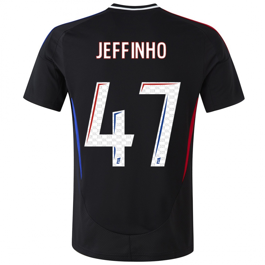 Kinder Jeffinho #47 Schwarz Auswärtstrikot Trikot 2024/25 T-Shirt Österreich