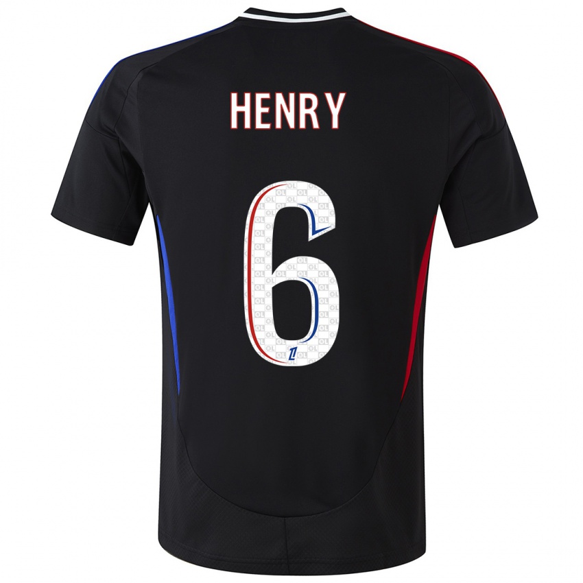 Kinder Amandine Henry #6 Schwarz Auswärtstrikot Trikot 2024/25 T-Shirt Österreich