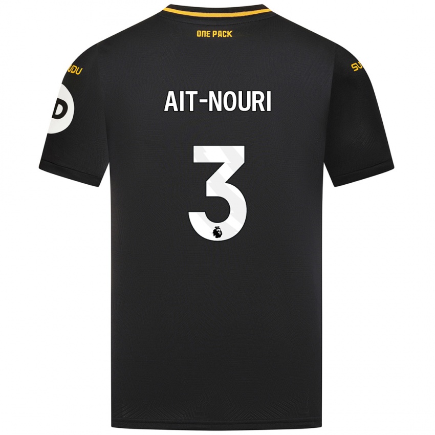 Kinder Rayan Ait Nouri #3 Schwarz Auswärtstrikot Trikot 2024/25 T-Shirt Österreich