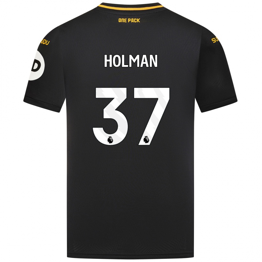 Kinder Fletcher Holman #37 Schwarz Auswärtstrikot Trikot 2024/25 T-Shirt Österreich