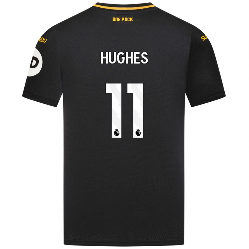 Kinder Amber Hughes #11 Schwarz Auswärtstrikot Trikot 2024/25 T-Shirt Österreich