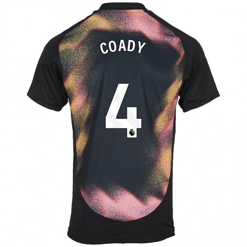 Kinder Conor Coady #4 Schwarz Weiß Auswärtstrikot Trikot 2024/25 T-Shirt Österreich