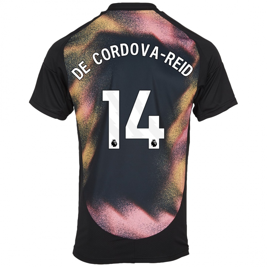 Kinder Bobby De Cordova-Reid #14 Schwarz Weiß Auswärtstrikot Trikot 2024/25 T-Shirt Österreich