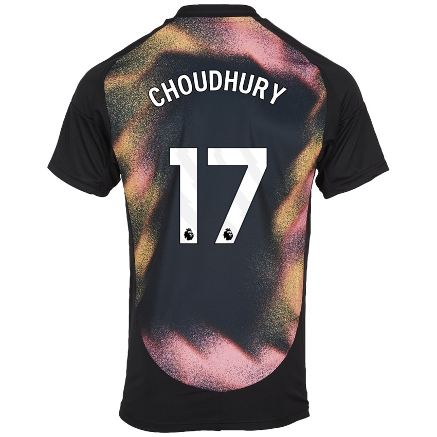 Kinder Hamza Choudhury #17 Schwarz Weiß Auswärtstrikot Trikot 2024/25 T-Shirt Österreich