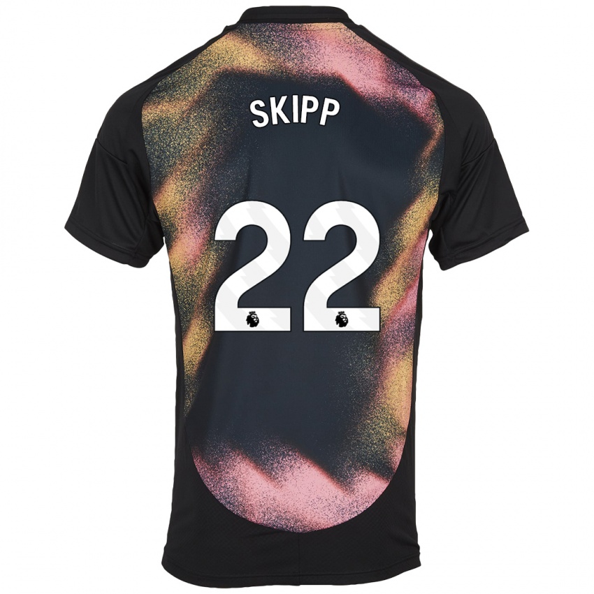 Kinder Oliver Skipp #22 Schwarz Weiß Auswärtstrikot Trikot 2024/25 T-Shirt Österreich