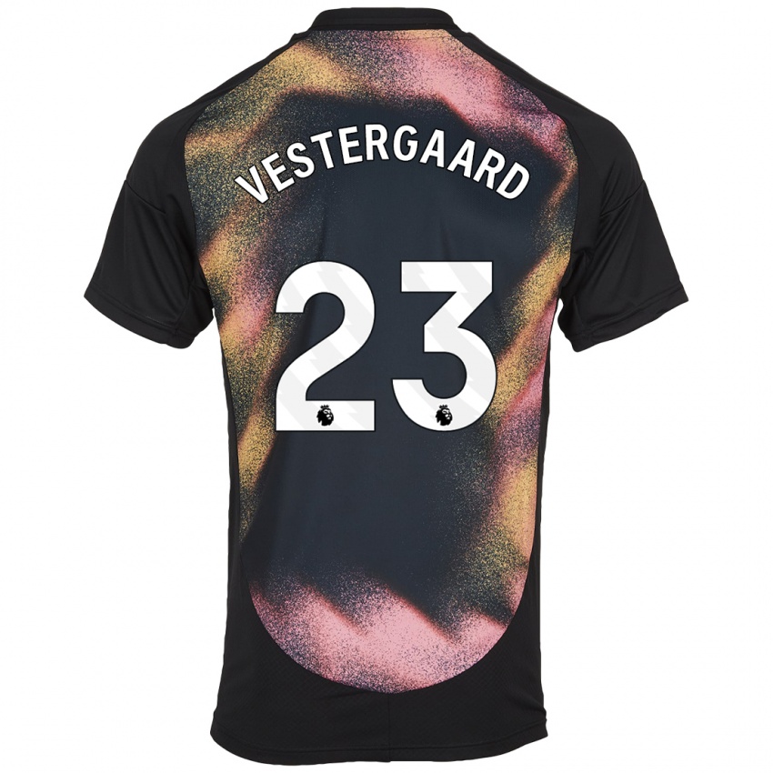 Kinder Jannik Vestergaard #23 Schwarz Weiß Auswärtstrikot Trikot 2024/25 T-Shirt Österreich