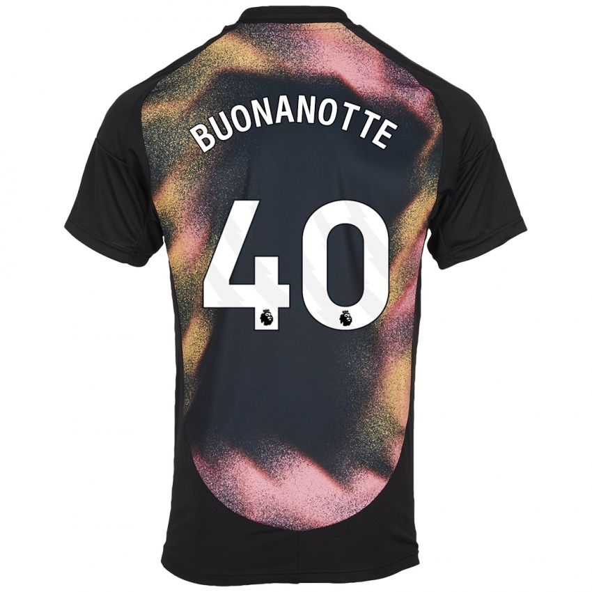 Kinder Facundo Buonanotte #40 Schwarz Weiß Auswärtstrikot Trikot 2024/25 T-Shirt Österreich