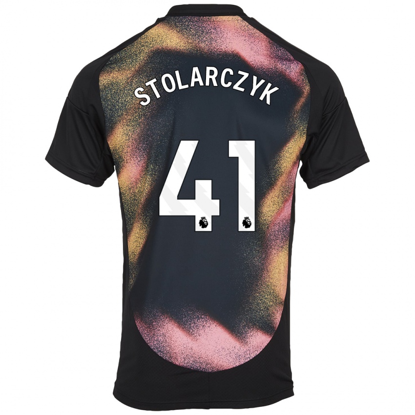 Kinder Jakub Stolarczyk #41 Schwarz Weiß Auswärtstrikot Trikot 2024/25 T-Shirt Österreich