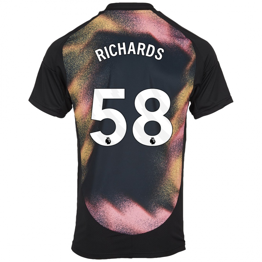 Kinder Amani Richards #58 Schwarz Weiß Auswärtstrikot Trikot 2024/25 T-Shirt Österreich