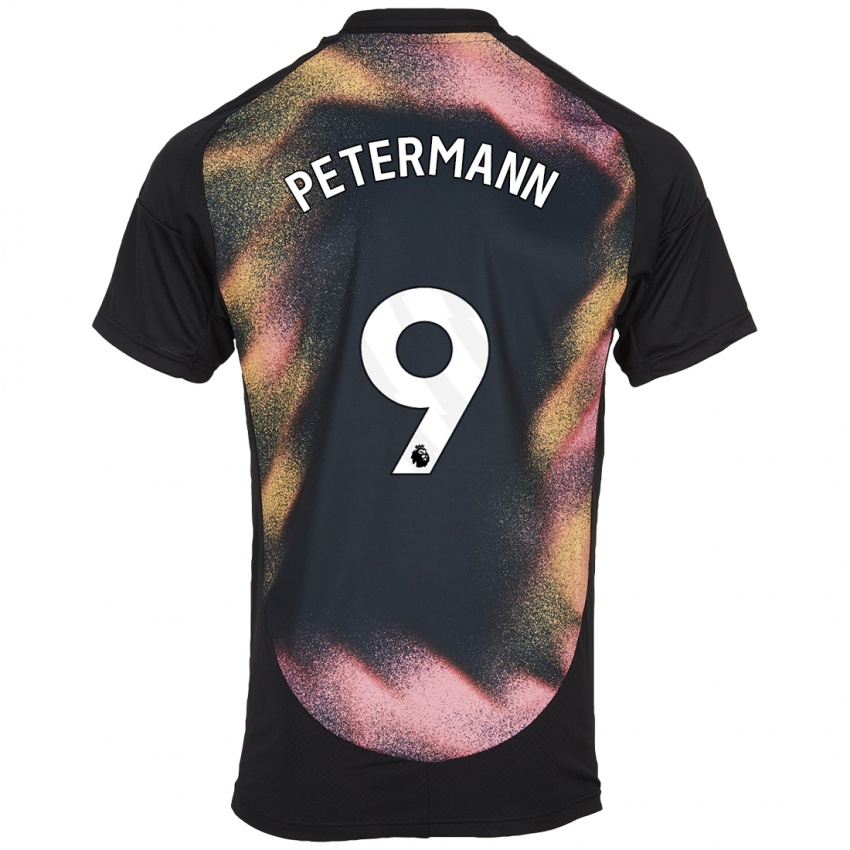 Kinder Lena Petermann #9 Schwarz Weiß Auswärtstrikot Trikot 2024/25 T-Shirt Österreich