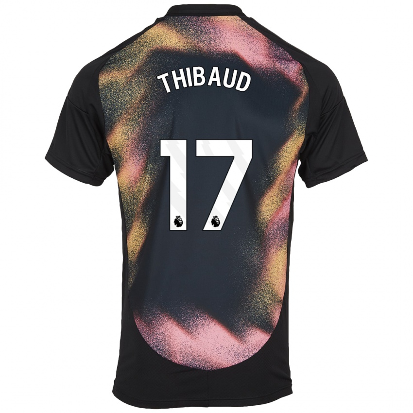 Kinder Julie Thibaud #17 Schwarz Weiß Auswärtstrikot Trikot 2024/25 T-Shirt Österreich