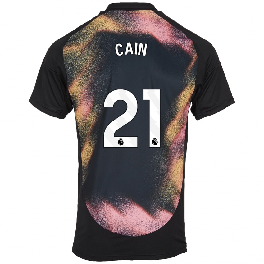 Kinder Hannah Cain #21 Schwarz Weiß Auswärtstrikot Trikot 2024/25 T-Shirt Österreich