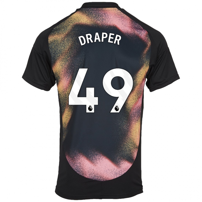 Kinder Denny Draper #49 Schwarz Weiß Auswärtstrikot Trikot 2024/25 T-Shirt Österreich