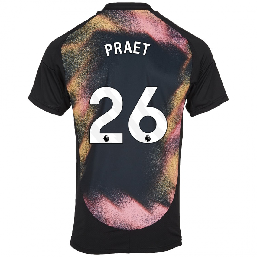 Kinder Dennis Praet #26 Schwarz Weiß Auswärtstrikot Trikot 2024/25 T-Shirt Österreich