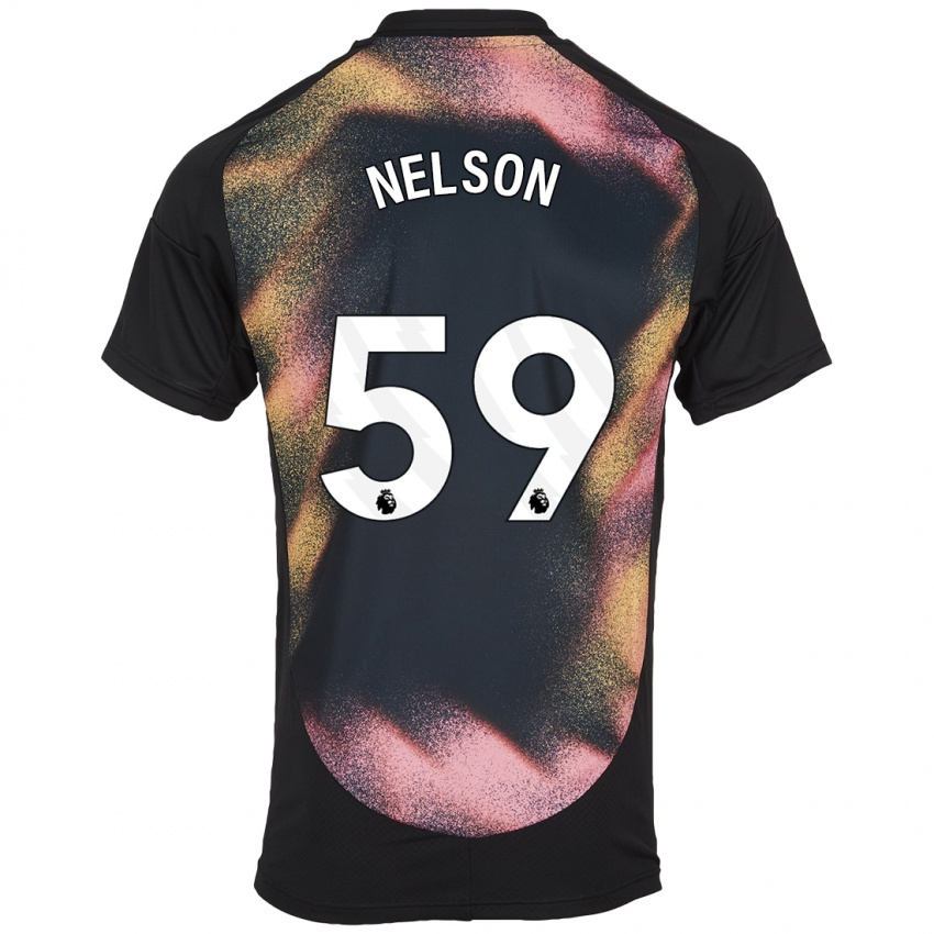 Kinder Ronny Nelson #59 Schwarz Weiß Auswärtstrikot Trikot 2024/25 T-Shirt Österreich