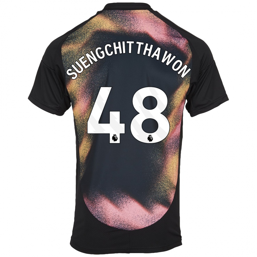 Kinder Thanawat Suengchitthawon #48 Schwarz Weiß Auswärtstrikot Trikot 2024/25 T-Shirt Österreich