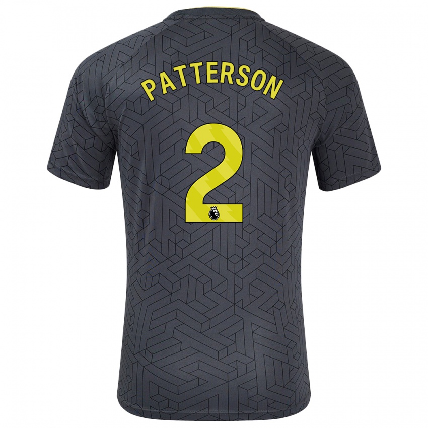 Kinder Nathan Patterson #2 Schwarz Gelb Auswärtstrikot Trikot 2024/25 T-Shirt Österreich