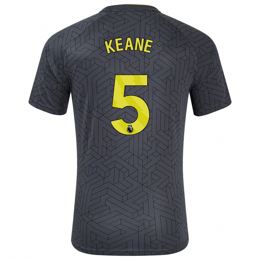 Kinder Michael Keane #5 Schwarz Gelb Auswärtstrikot Trikot 2024/25 T-Shirt Österreich