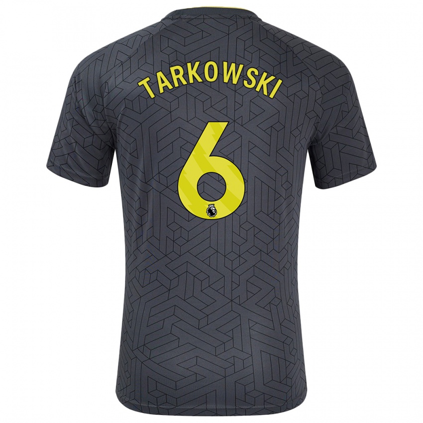 Kinder James Tarkowski #6 Schwarz Gelb Auswärtstrikot Trikot 2024/25 T-Shirt Österreich