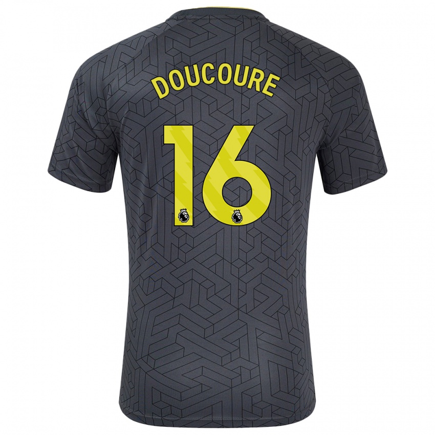 Kinder Abdoulaye Doucouré #16 Schwarz Gelb Auswärtstrikot Trikot 2024/25 T-Shirt Österreich