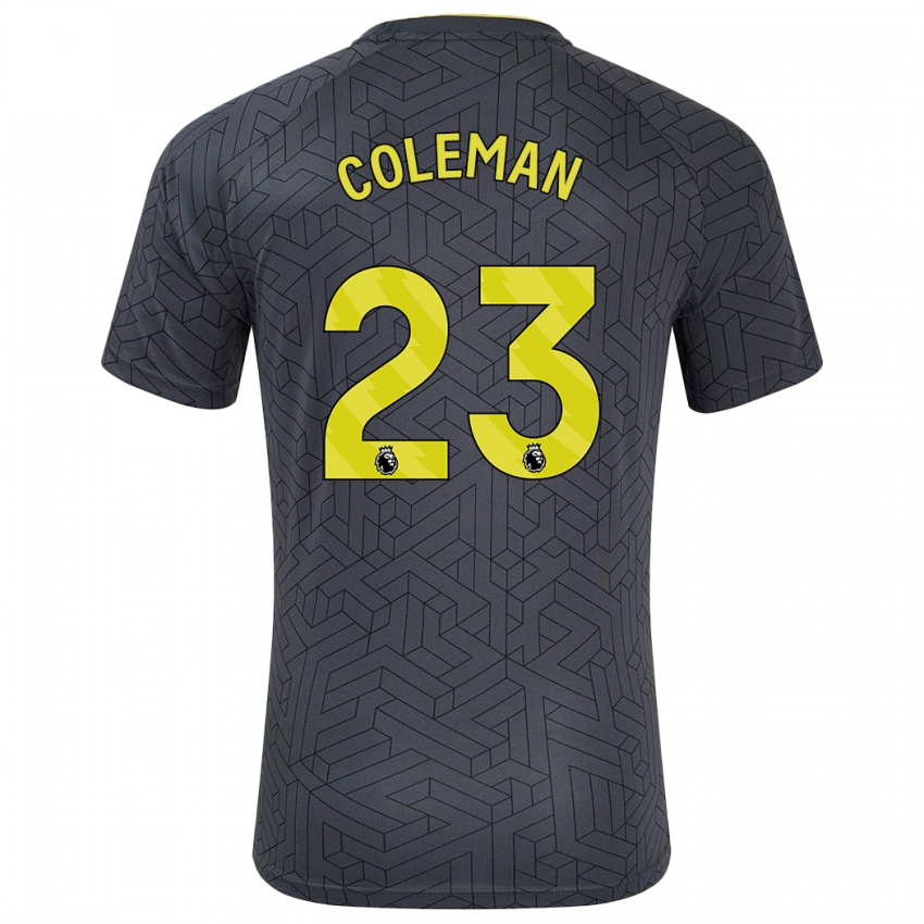 Kinder Seamus Coleman #23 Schwarz Gelb Auswärtstrikot Trikot 2024/25 T-Shirt Österreich