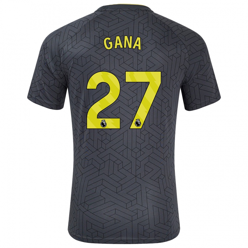 Kinder Idrissa Gueye #27 Schwarz Gelb Auswärtstrikot Trikot 2024/25 T-Shirt Österreich